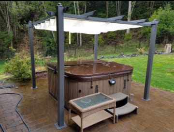 ALEKO PERGBURG Grape Trellis Pergola Outdoor Canopy Pool with garden