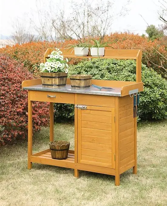 Convenience Concepts Deluxe Potting Bench with Cabinet
