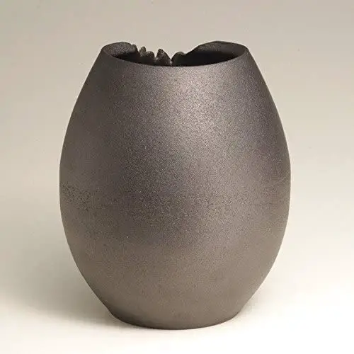 Shigaraki Japanese Ceramic Ware. Ikebana Flower vase. Green Glaze kinsai Natsu